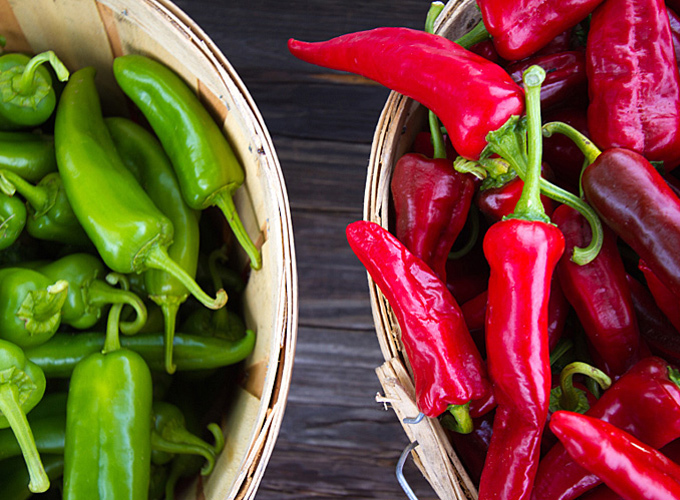 Red or green chillies are staples in New Mexican cuisine